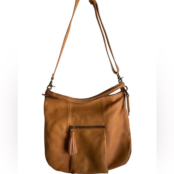 Lucky Brand Bags Lucky Brand Large Leather Hobo Bag W Braided